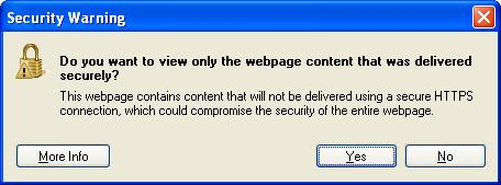 mixed content warning in ie8